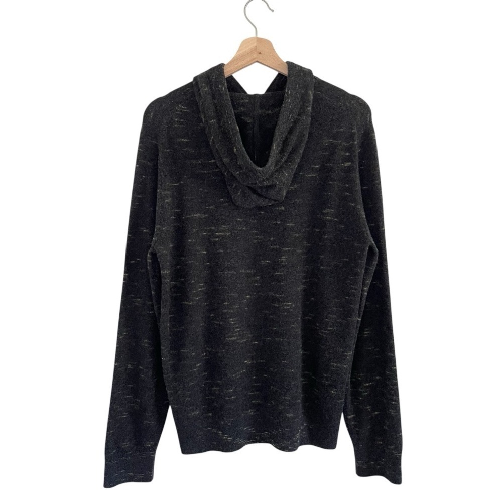 Club Monaco Cashmere Sweater Pullover Hoodie Charcoal Medium - Picture 2 of 13